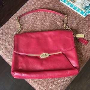 Beautiful soft red leather Coach purse... dust bag too